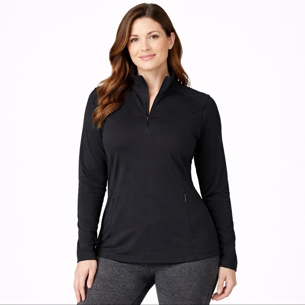 Mondetta Performance Luxury Women’s Quarter Zip Pullover Black Size XXL